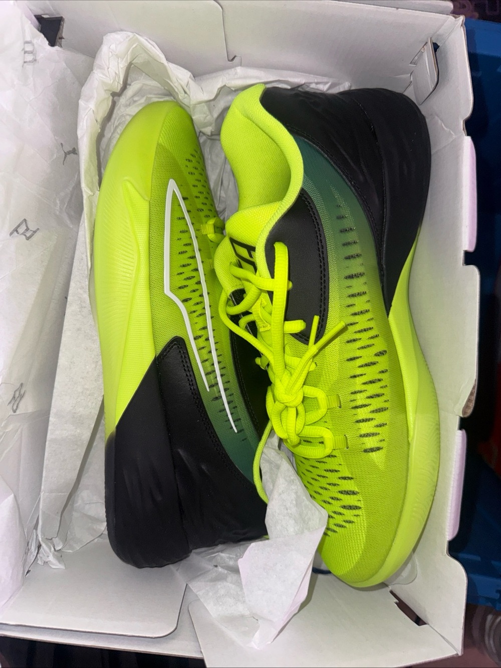 Puma Neon Yellow and Black Men's/Unisex Low-Top Sneakers